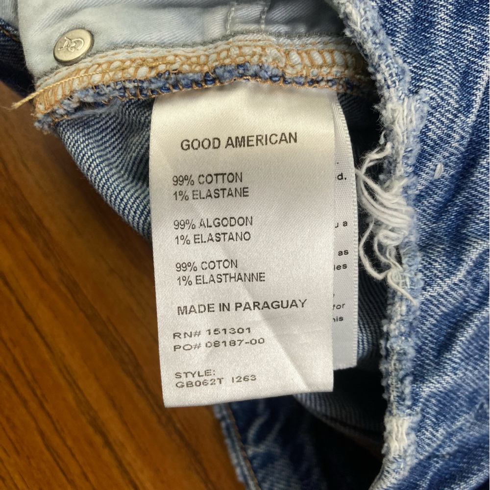 Good American Good 90's Straight 6/28 Distressed Baggy Jeans - Picture 3 of 10
